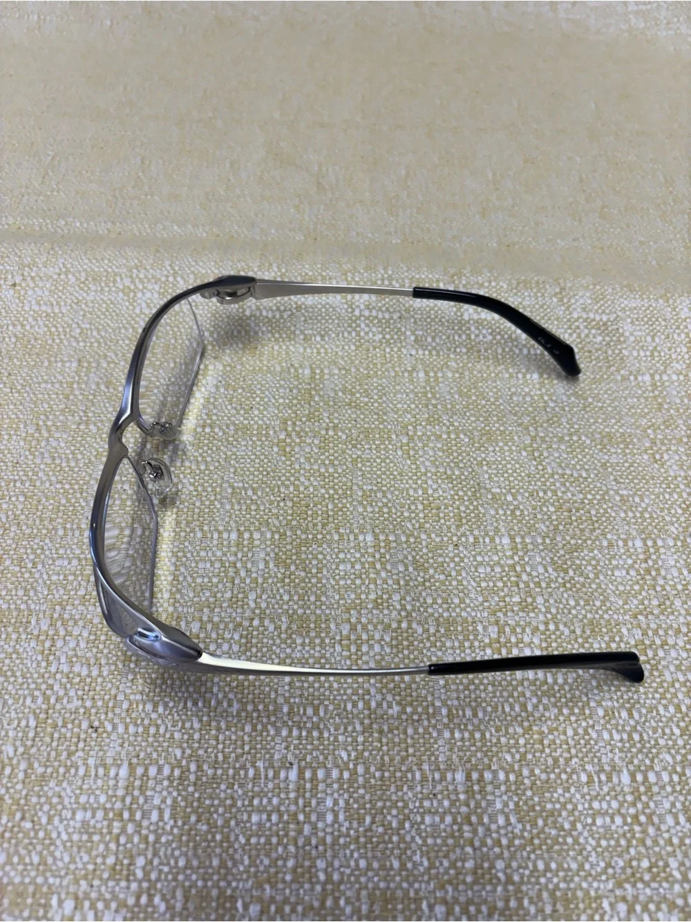 Masaki matsushima Sleek Silver Metal Eyeglass Temples with Engraved Model Code